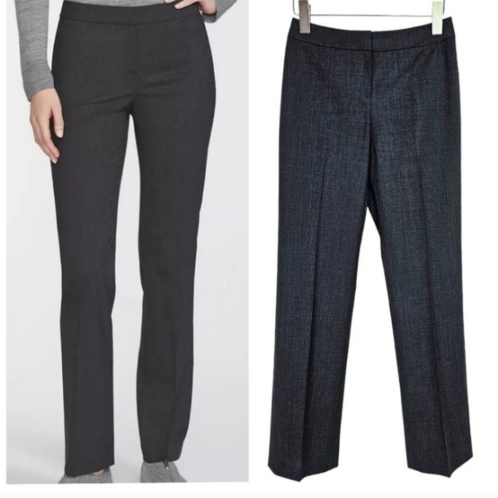 Lafayette 148 Virgin Wool Dress Pants 0P Charcoal Women Business Career Academia